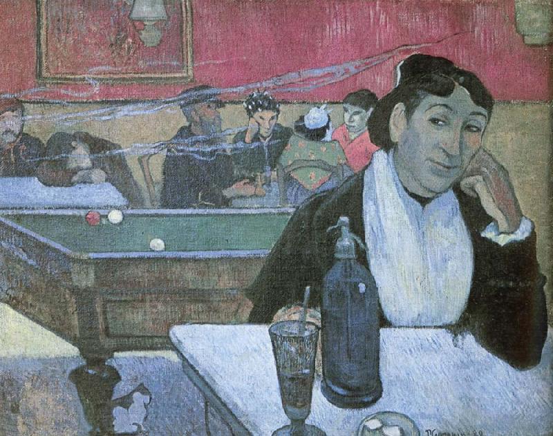 Paul Gauguin Dans  un cafe a Arles depicts the same cafe Van Gogh painted France oil painting art